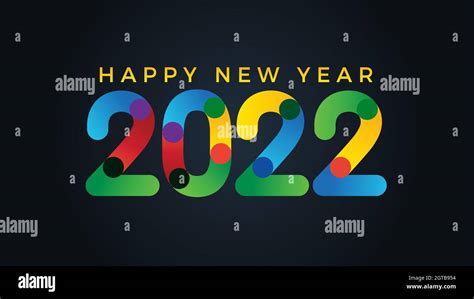 Happy New Year 2022 Colorful Text 2022 Number Vector Suitable Design