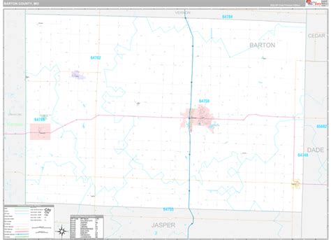 Barton County Mo Wall Map Premium Style By Marketmaps Mapsales