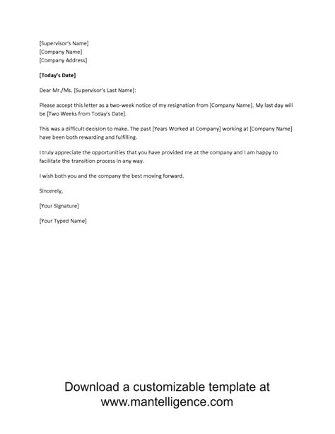 highly professional  weeks notice letter templates