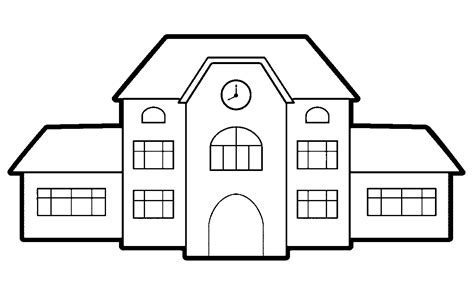 Coloring Page Of A School Building Coloring Home