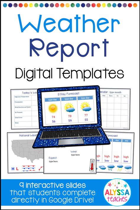 Weather Report Digital Templates Distance Learning Weather Report