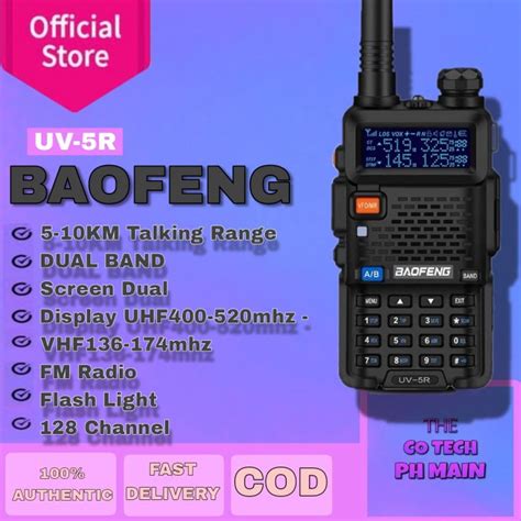 Tct Baofeng Uv 5r Walkie Talkie Dual Band Vhfuhf136 174mhz And 400 520mhz Handheld Two Way Radio