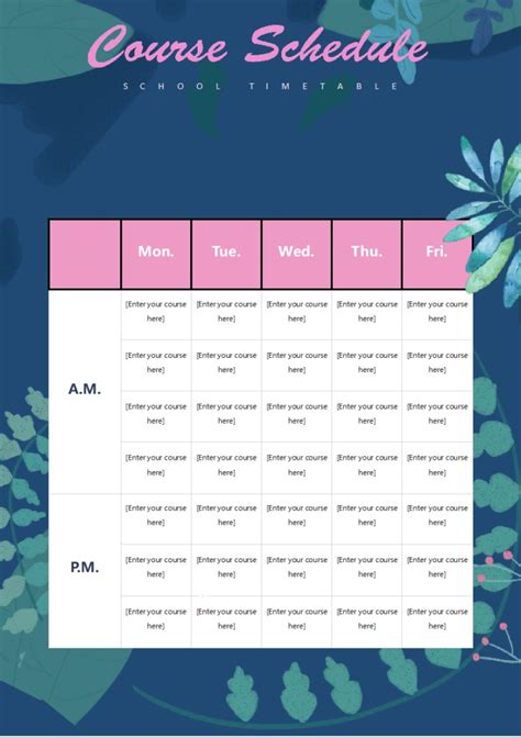 Word Of Sprawling Plants Scheduledocx Wps Free Templates