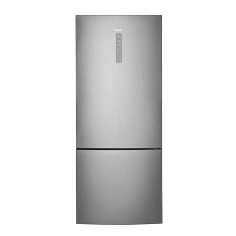 Haier 150 Cu Ft Bottom Freezer Refrigerator In Stainless Steel