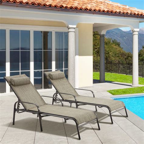 Erommy Patio Chaise Lounges Set Of 2 Outdoor Lounge Chairs With