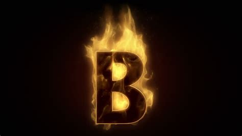 Fiery Letter E Burning In Loop With Particles Stock Footage Video