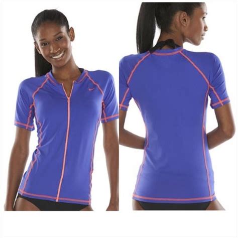 Nike Rash Guard Zip Swim Shirt Swim Shirts Sporty Women Clothes Design