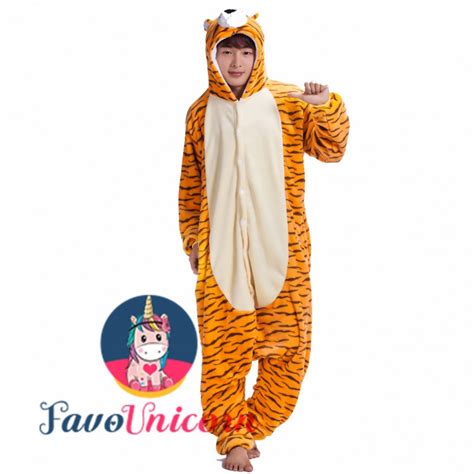 Tiger Onesie Costume Pajamas For Adults And Teens Halloween Outfit
