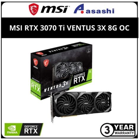 Msi Geforce Rtx 3070 Ti Ventus 3x 8g Oc Gddr6 Graphic Card Rtx 3070 Ti