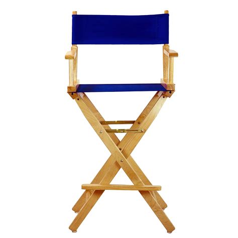 Casual Home 30 Directors Chair Natural Frame Royal Blue Canvas 93