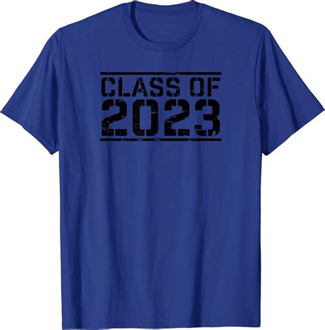 Grad Class Of 2023 Senior Distressed Black Print Logo T Shirt Amazon