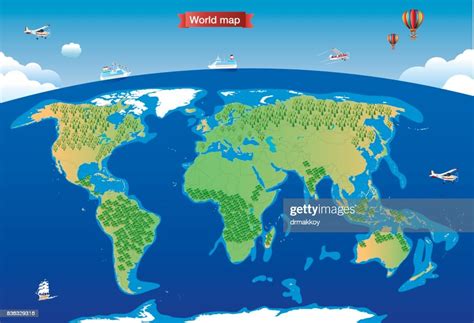 Cartoon Map Of World High Res Vector Graphic Getty Images
