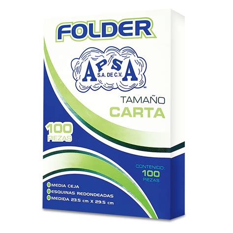 Folder Tcarta Azul Pqt C100 Pzs Apsa Dpt Papeleria