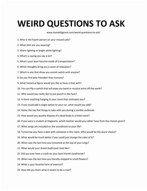 63 Weird Questions To Ask Ranked Weird Weirder Weirdest Fun