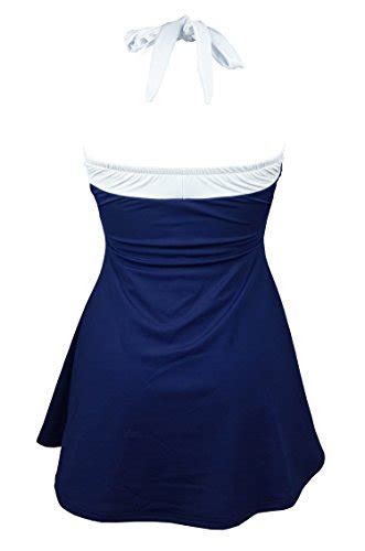 Cocoship White And Navy Blue Striped Vintage Sailor Pin Up Swimsuit One