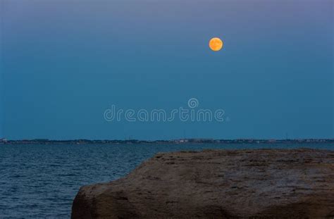 Moonrise Over Sea Stock Image Image Of Seascape Water 60037905