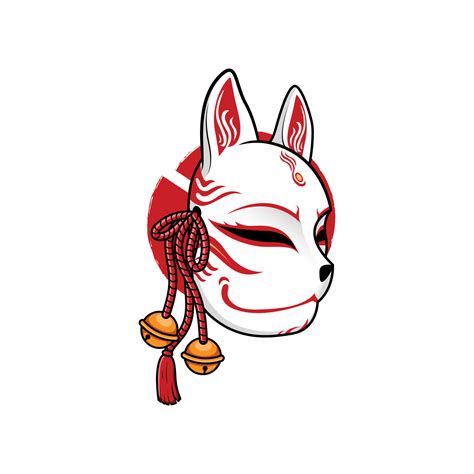 Masque Kitsune Japonais 4439731 Art Vectoriel Chez Vecteezy