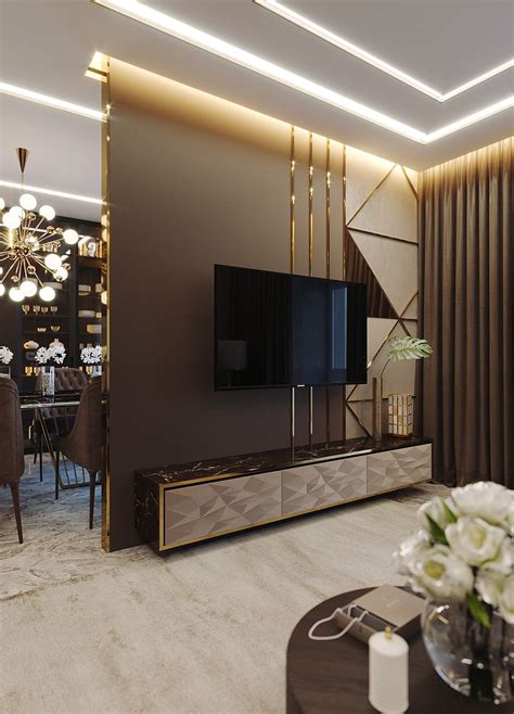 Living Room On Behance Living Room Partition Design Luxury Living