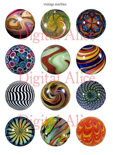Antique Marbles Craft Circles Vintage Marble Instant Download Digital