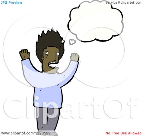 Cartoon Of A Black Man Thinking Royalty Free Vector Illustration By Lineartestpilot 1190599
