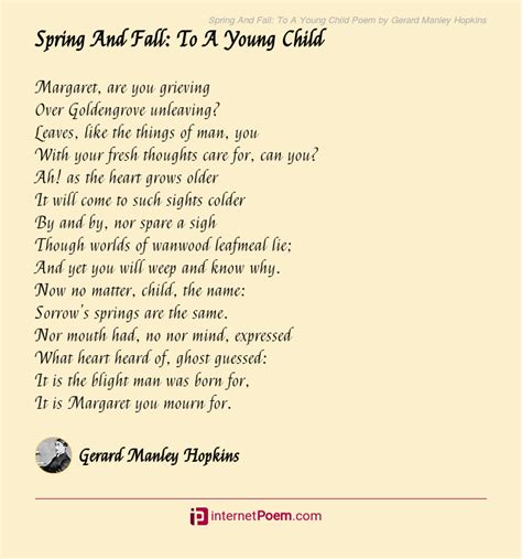 Spring And Fall To A Young Child Poem By Gerard Manley Hopkins In 2021