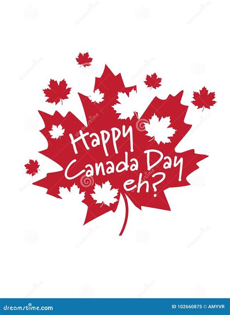 Happy Canada Day Calligraphy Lettering Banner Vector Illustration