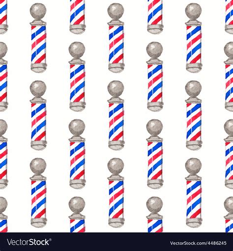 Barber Pole Seamless Watercolor Pattern With Vector Image
