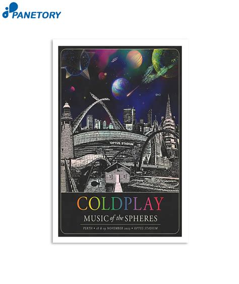 Coldplay Optus Stadium Perth 18 November 2023 Poster Inspire Uplift