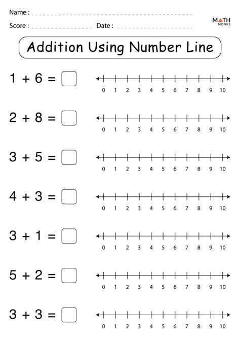 Number Line Addition Worksheet Math Worksheets Printa