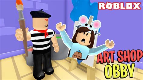 Roblox Escape The Art Shop Obby Run Gamingwithpawesometv Youtube