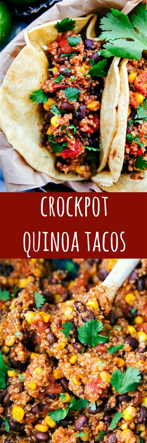 Une recette végétarienne que l'on aime servir avec des pain pita, de la salade et de la sauce tarator. Crockpot Mexican Quinoa Tacos | Recette de plat, Cuisine ...