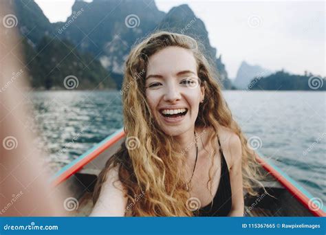 Beautiful Woman Posing On A Boat Stock Image Image Of Beautiful National 115367665