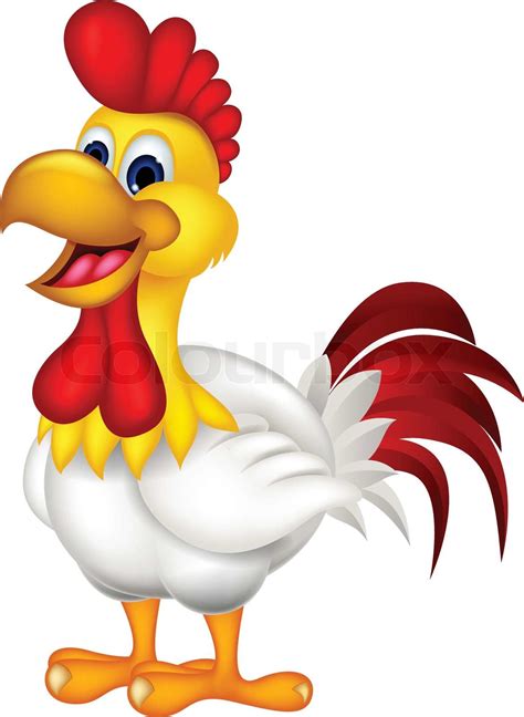 Happy Cartoon Rooster Cartoon Stock Vector Colourbox