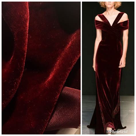SWATCH Designer Silk & Rayon Velvet Fabric - Burgundy Red- www ...