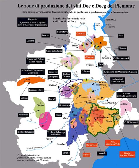 Piedmont Region Wine Map Mappery