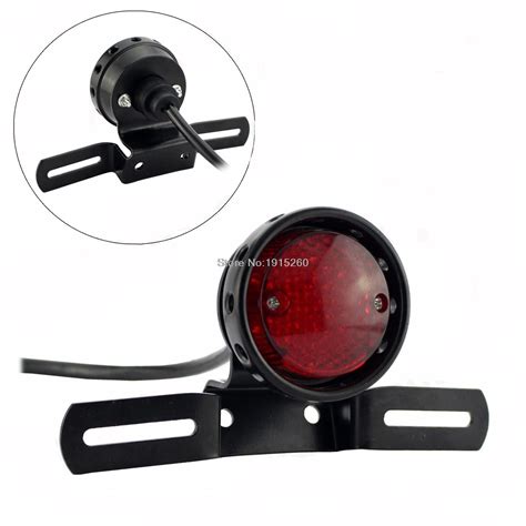 Rpmmotor New Motorcycle Round Retro Rear Led Brake Stop Tail Light Lamp