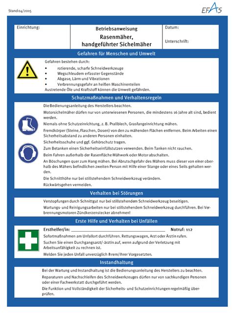 Physikalische daten aus dem sicherheitsdatenblatt. Betriebsanweisung Nach Awsv Muster / Betriebsanweisung ...