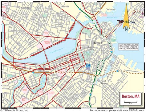 Map Of Boston Massachusetts Travelsmapscom