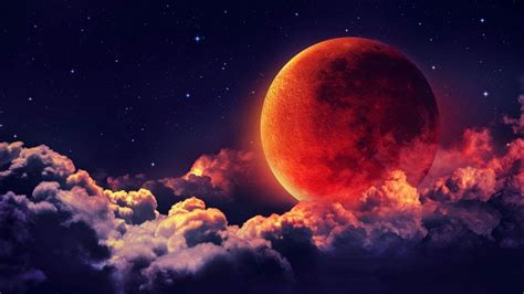 Red Moon Night Hd Wallpaper Photos