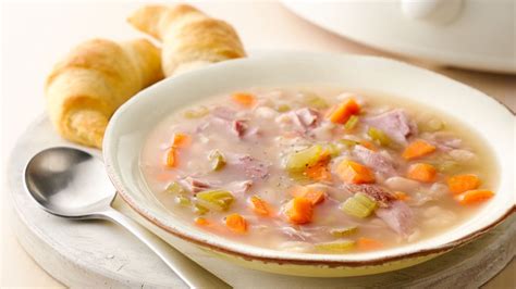 Our most trusted ham soup recipes. Easy Slow-Cooker Ham Bone Soup recipe from Pillsbury.com