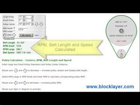 Fortunately, measuring a pulley belt size is easy to do. Pulley Belt Length, Speed and RPM Calculator - YouTube