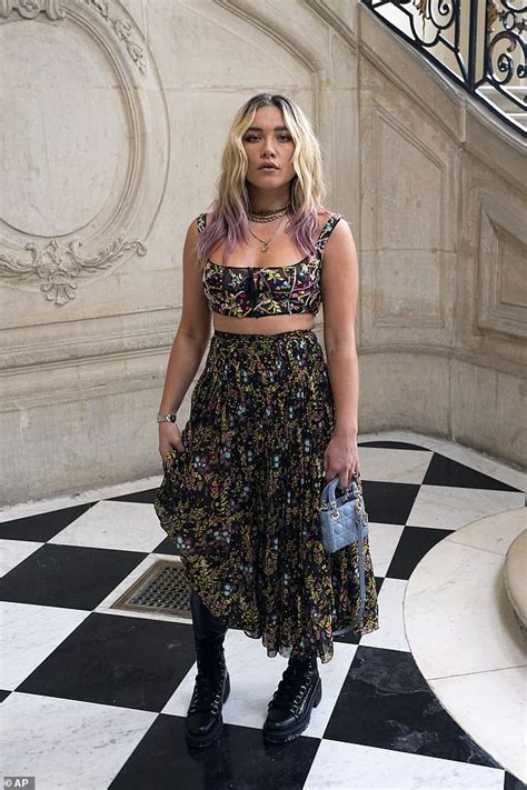 Florence Pugh Flashes Her Toned Midriff In A Floral Crop Top And Midi