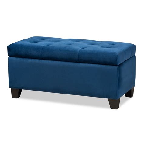 Discover savings on large velvet ottoman & more. Baxton Studio Michaela Modern and Contemporary Navy Blue ...