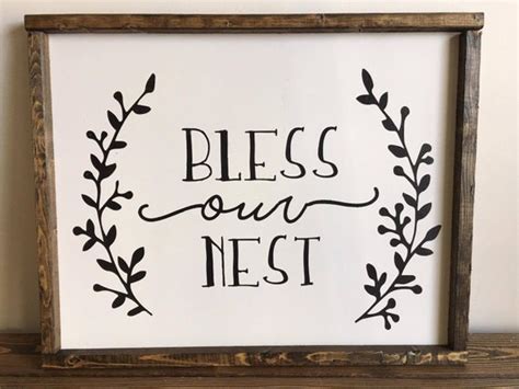 Bless Our Nest Farmhouse Sign Rustic Frames Thanksgiving Signs