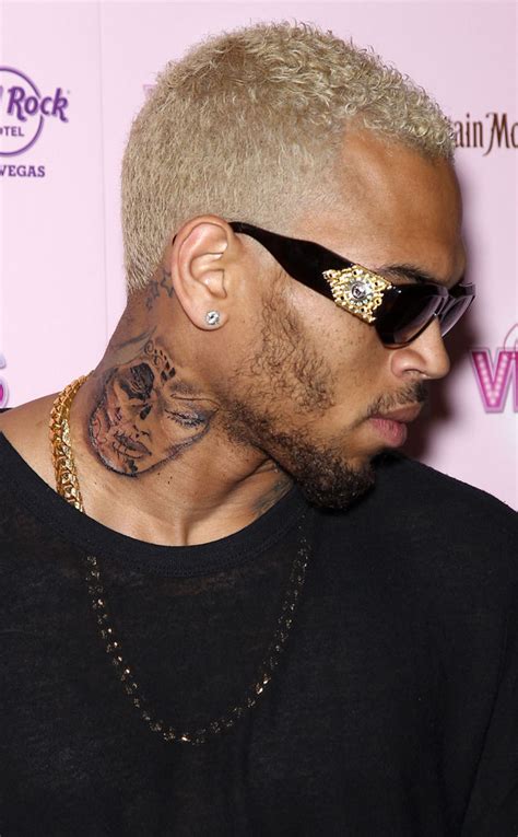 8 Chris Browns Neck With A Face On It From Top 10 Celebrity Tattoos Of 2012 E News