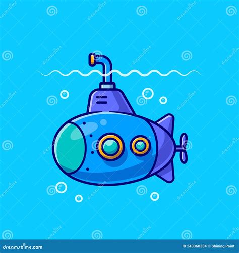 Submarine Cartoon Vector Icon Illustration Stock Vector Illustration