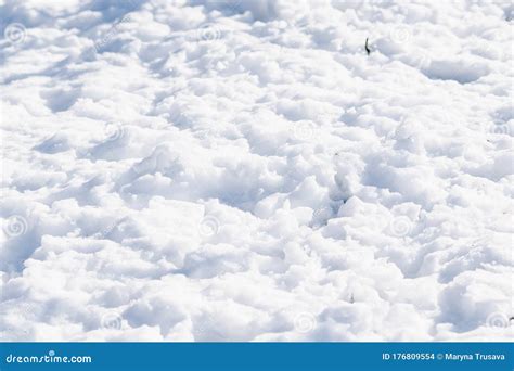 Snow Covered Ground On A Bright Sunny Day Stock Photo Image Of Snow