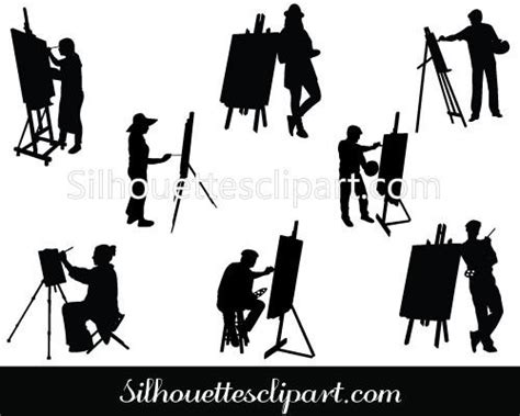 Painter Silhouette Vector At Collection Of Painter