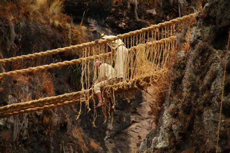 Spectacular Peruvian Rope Bridge Last Of Its Kind Carries Forward Tradition Of The Inca