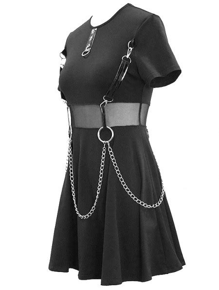 Devil Fashion Black Gothic Punk Summer Short Dress